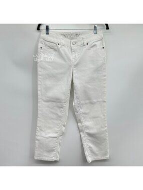 The Limited Cropped White Mid-Rise Denim Jeans Size 4